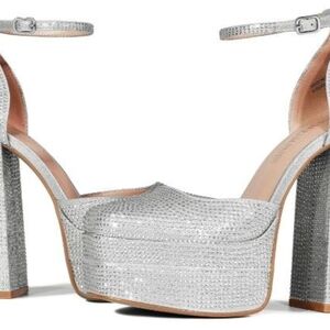 Elegant Silver Platform Heels